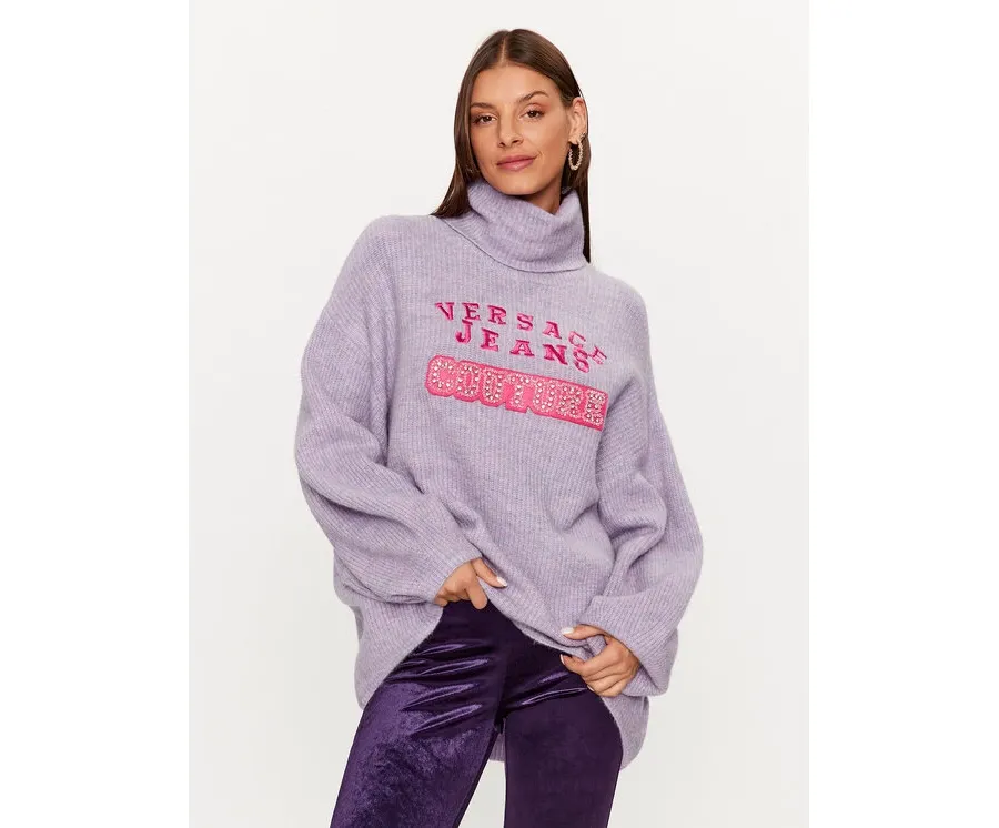 obrazek 1 Versace Jeans Couture Golf 75HAFM08 Fioletowy Oversize
