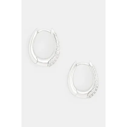 Zdjęcie Tom Wood kolczyki srebrne Liz Hoops Pave 100607