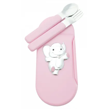 Zdjęcie Stylowe Sztućce dla dzieci Słoń idealne na prezent 18x7,5 cm