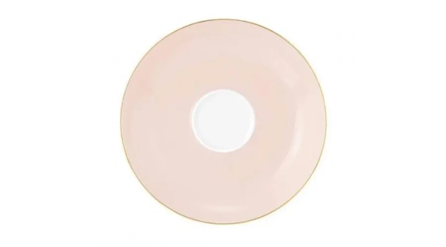 obrazek 1 Prestiżowy duży porcelanowy spodek z różowo złotym zdobieniem – Tettau