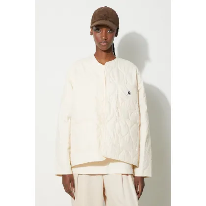 Zdjęcie Carhartt WIP kurtka Skyler Liner damska kolor beżowy przejściowa oversize I031602.05XX