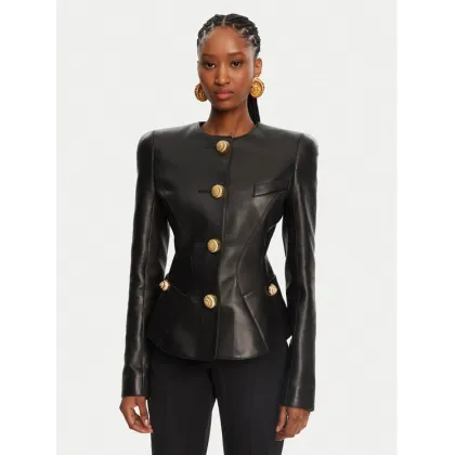 Zdjęcie Balmain Kurtka skórzana DF0SK690LC62 Czarny Regular Fit