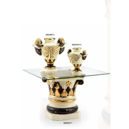 Zdjęcie Masywny włoski stolik z prostokątnym blatem ze szkła