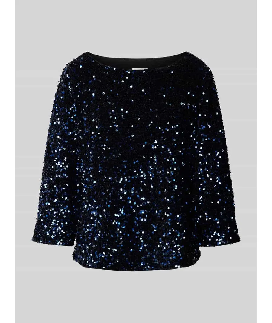 obrazek 1 Bluzka o kroju regular fit z cekinowym obszyciem