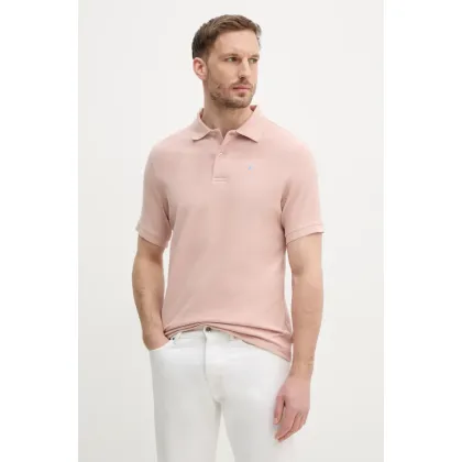 Zdjęcie Barbour polo bawełniane kolor różowy gładki