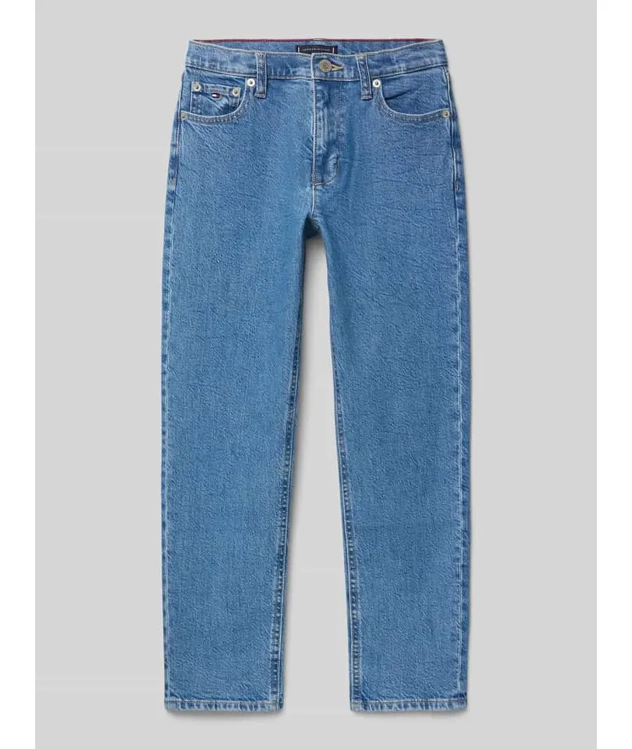obrazek 1 Jeansy o kroju tapered fit z detalami z logo