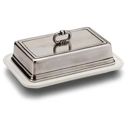 Zdjęcie Klasyczna maselniczka z pewteru