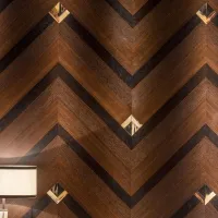 Zdjęcie Boazeria z forniru dębowego z kwadratowymi matowymi wstawkami z rogu - Arcahorn