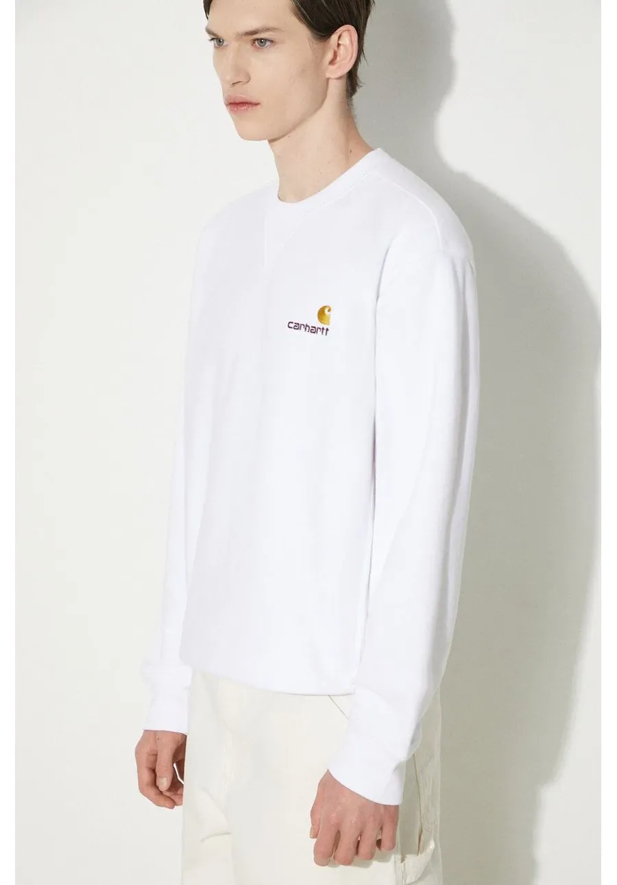obrazek 1 Carhartt WIP bluza American Script Sweat męska kolor biały gładka I025475.02XX