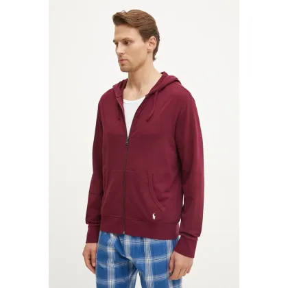 Zdjęcie Polo Ralph Lauren bluza lounge kolor czerwony z kapturem gładka 714899623