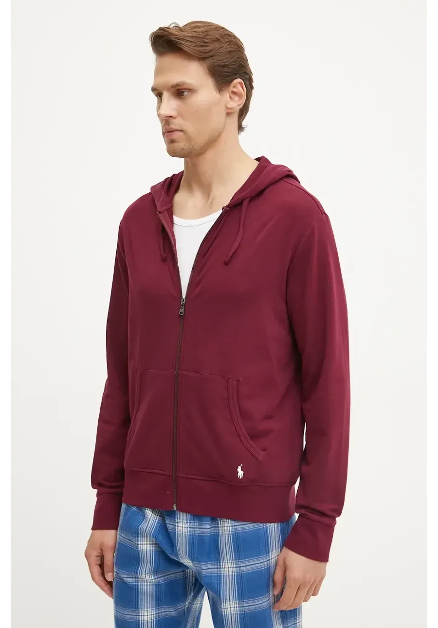 obrazek 1 Polo Ralph Lauren bluza lounge kolor czerwony z kapturem gładka 714899623
