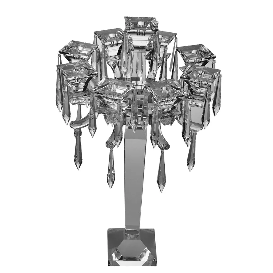 picture 8 Elegant Italian candlestick made of crystal on the dinning table