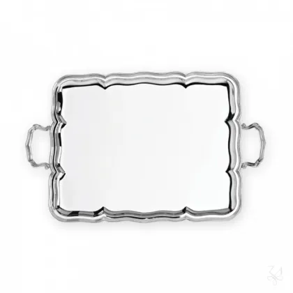 Zdjęcie Oryginalna prostokątna srebrna taca Settecento 23×18 cm - Zaramella Argenti