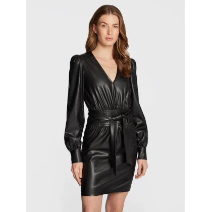 Zdjęcie TWINSET Sukienka z imitacji skóry 222TT2010 Czarny Regular Fit