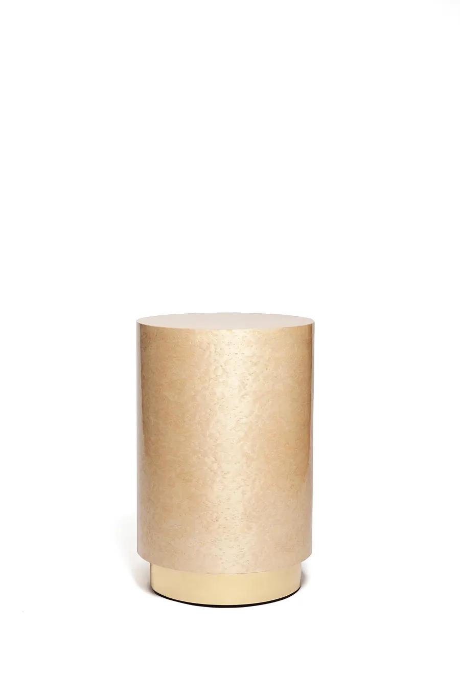 picture 2 Maple veneer pedestal with polished brass foot - Ginger & Jagger