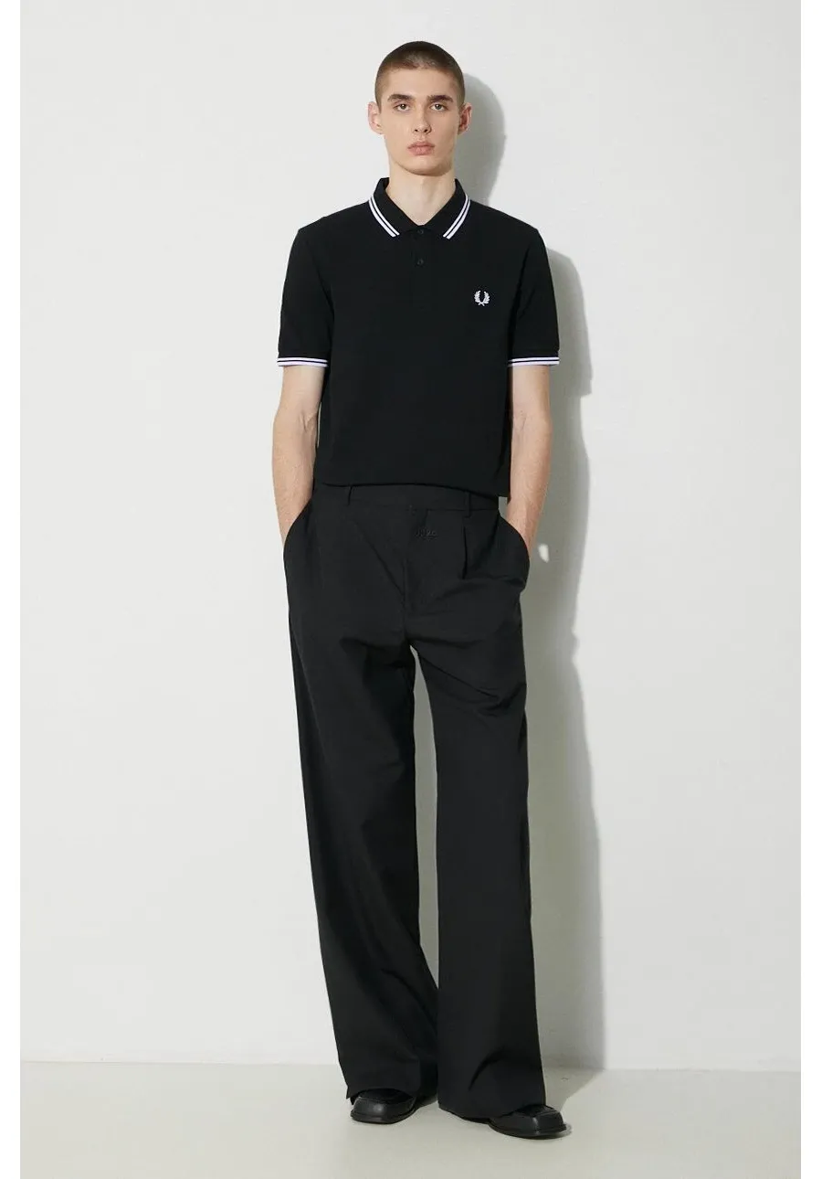 obrazek 1 Fred Perry polo bawełniane Twin Tipped Shirt kolor czarny z aplikacją M3600.350
