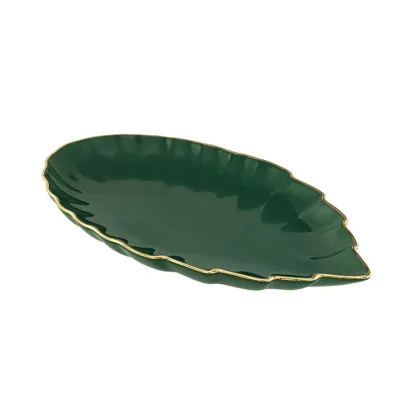 Zdjęcie Porcelanowy półmisek na przekąski w kształcie liścia