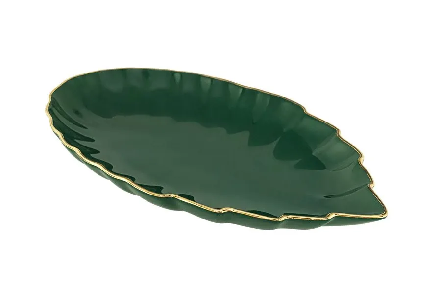 obrazek 1 Porcelanowy półmisek na przekąski w kształcie liścia