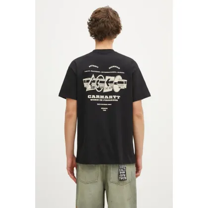 Zdjęcie Carhartt WIP t-shirt bawełniany Runaway męski kolor czarny z nadrukiem I034409.K02XX