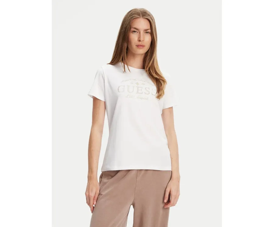 obrazek 1 Guess T-Shirt V5YI13J 1314 Biały Regular Fit