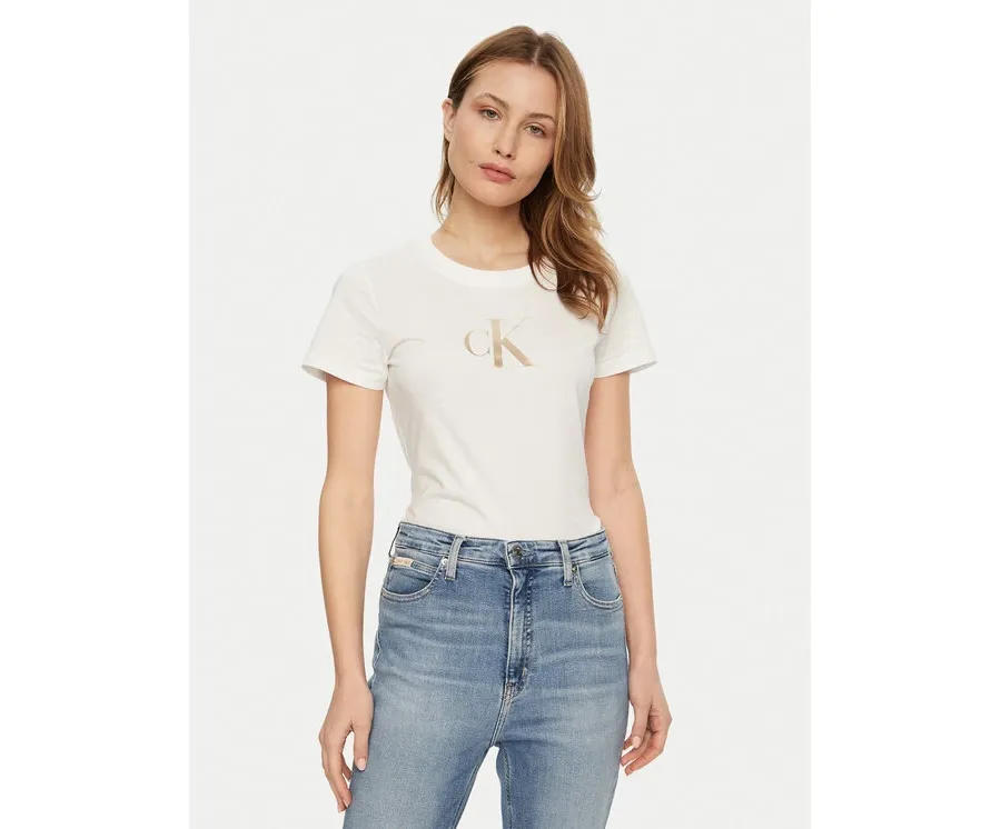 obrazek 1 Calvin Klein Jeans T-Shirt Gradient J20J224982 Biały Slim Fit