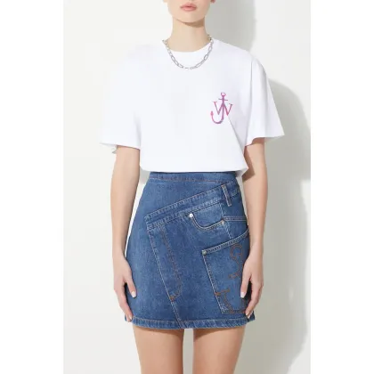 Zdjęcie JW Anderson spódnica jeansowa Twisted Mini Skirt kolor niebieski mini rozkloszowana DK0020.PG1499.804
