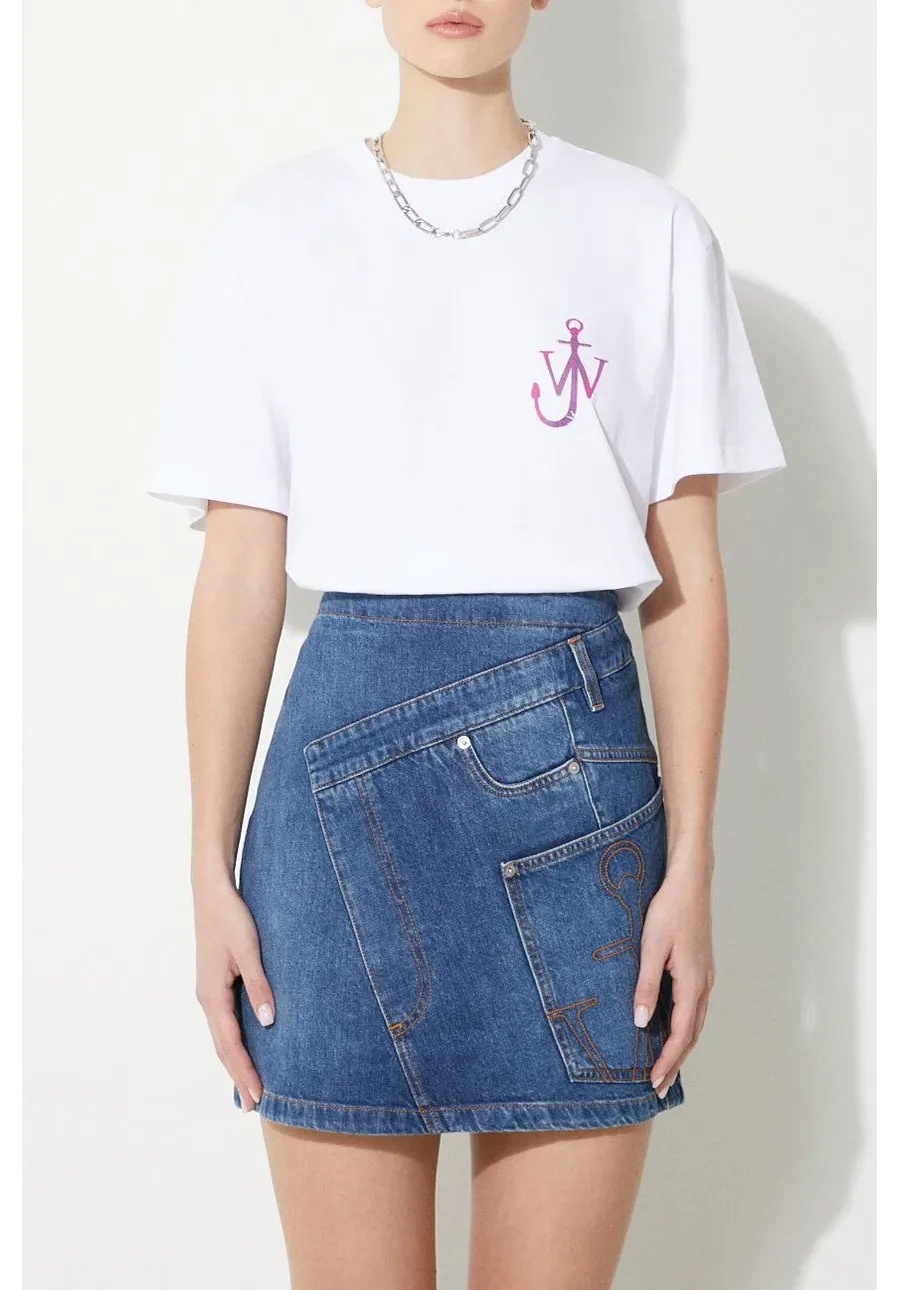 obrazek 1 JW Anderson spódnica jeansowa Twisted Mini Skirt kolor niebieski mini rozkloszowana DK0020.PG1499.804