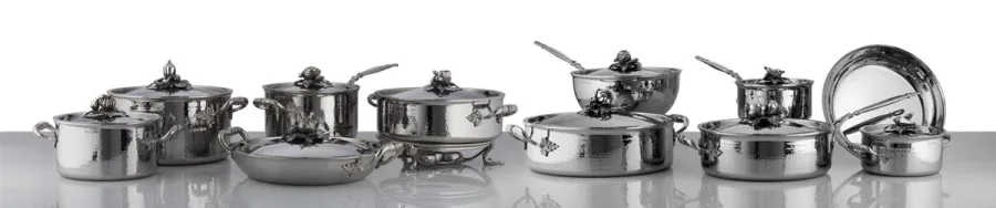 obrazek 8 Komplet 4 naczyń + pokrywki - zestaw ze stali nierdzewnej i aluminium - Ruffoni