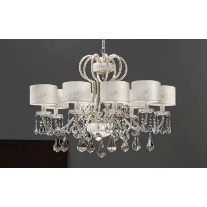 Zdjęcie Ekskluzywny żyrandol z kryształowymi dodatkami w złotym kolorze