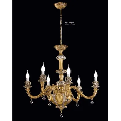 Picture Stylish, classic 6-light chandelier with Swarovski roses - Valle d'oro Patchi