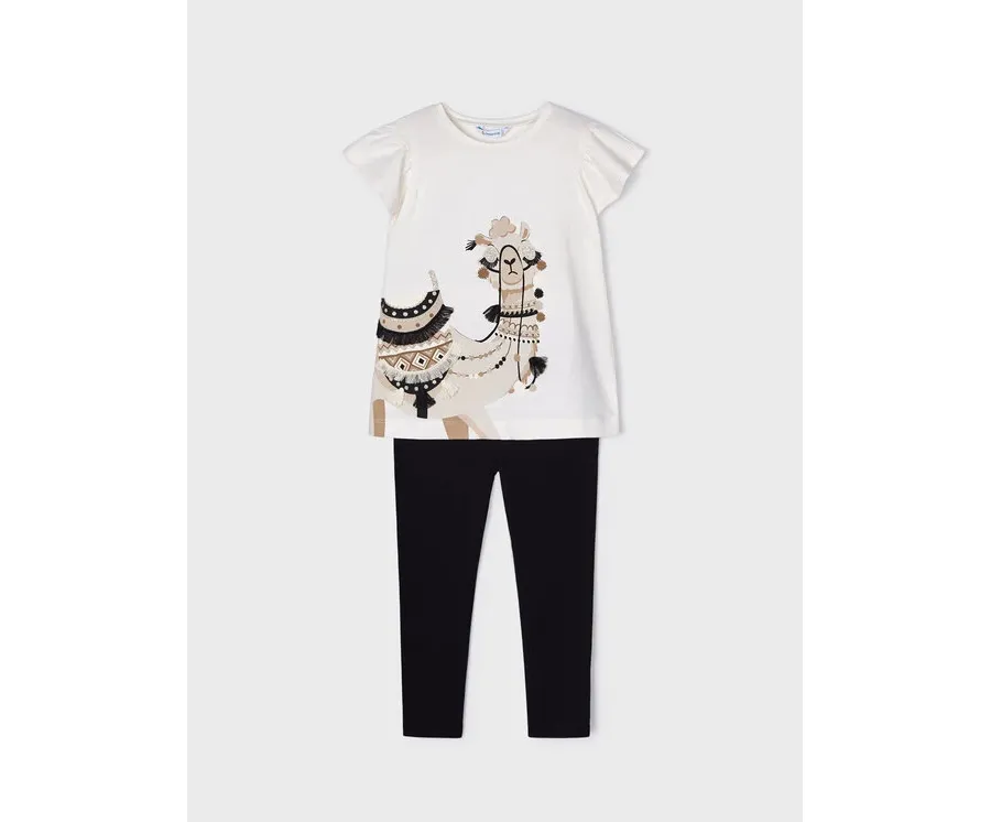 obrazek 1 Mayoral Komplet t-shirt i legginsy 3779 Czarny