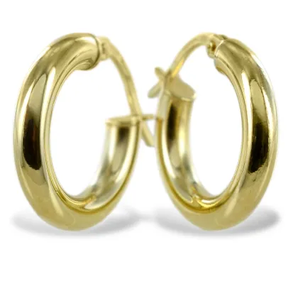 Zdjęcie Włoskie małe kolczyki okrągłe z żółtego złota