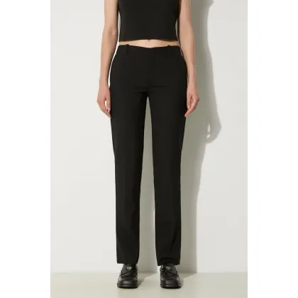 Zdjęcie Kenzo spodnie wełniane kolor czarny fason cygaretki high waist FE62PA0929GE.99