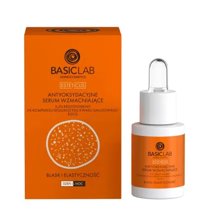 Zdjęcie BasicLab Esteticus Antyoksydacyjne serum wzmacniające 0,5% ergotioneiny, 5% kompleksu 15 ml Basiclab Dermocosmetics
