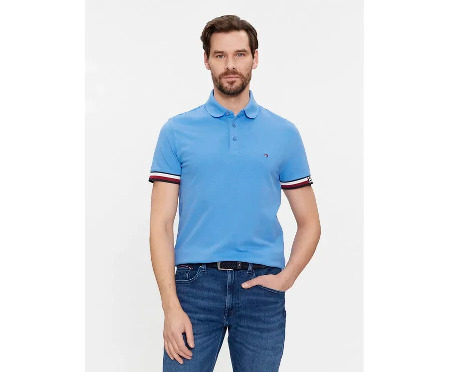 obrazek 1 Tommy Hilfiger Polo Monotype Flag MW0MW33585 Niebieski Slim Fit