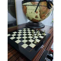 Zdjęcie Komplet szachowy z drewna wrzośca i mosiądzu - Italfama