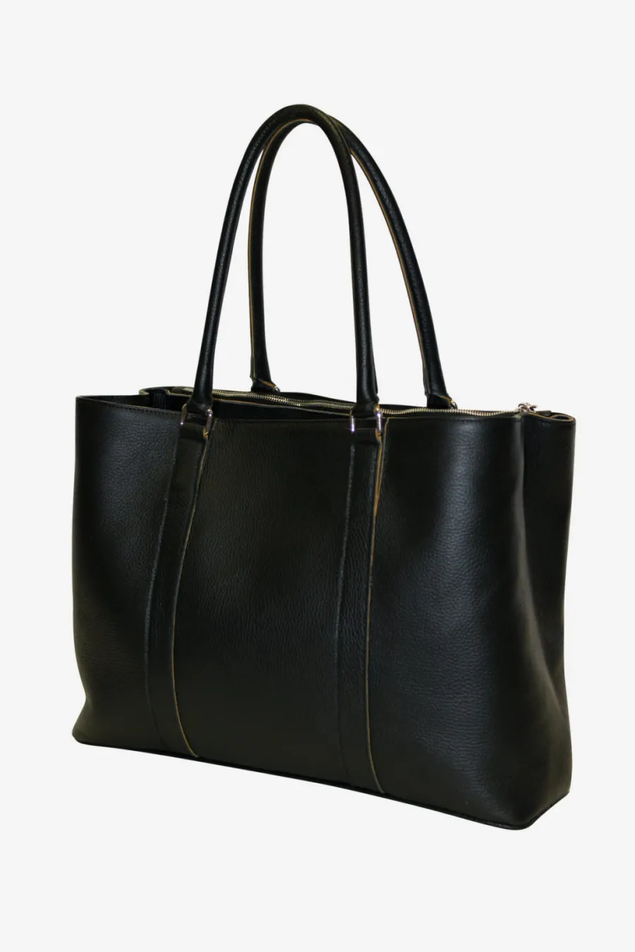 obrazek 1 Skórzana torebka typu shopper w kolorze czarnym - Terrida