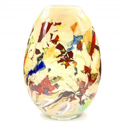 Zdjęcie Cudowny wysoki wielokolorowy wazon z włoskiego szkła - idealny na prezent dla bliskiej osoby