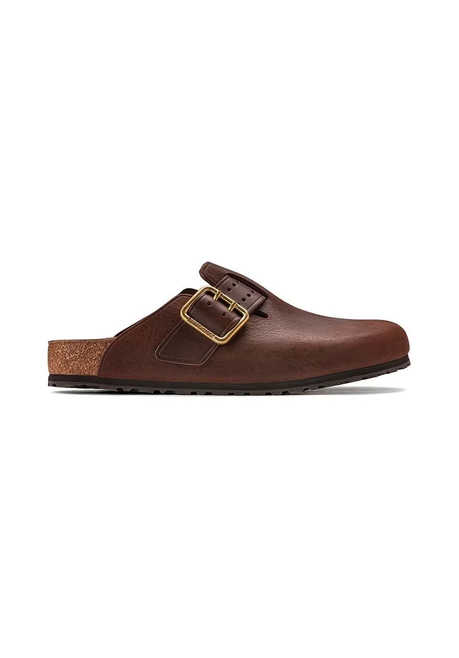 obrazek 1 Birkenstock klapki skórzane Boston Bold Gap męskie kolor brązowy 1022589