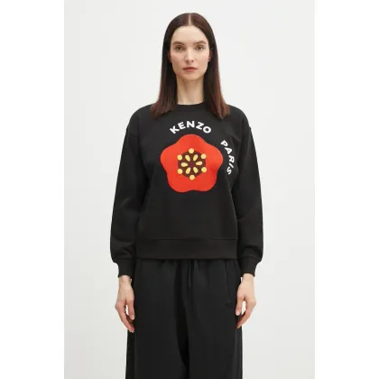 Zdjęcie Kenzo bluza bawełniana damska kolor czarny wzorzysta FF52SW1894MF.99J