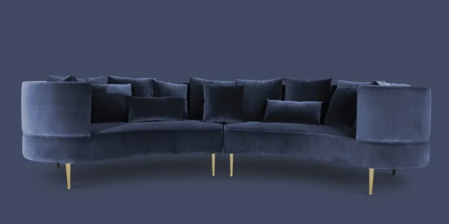 picture 3 Stylish sofa with velvet cushions - Ottiu