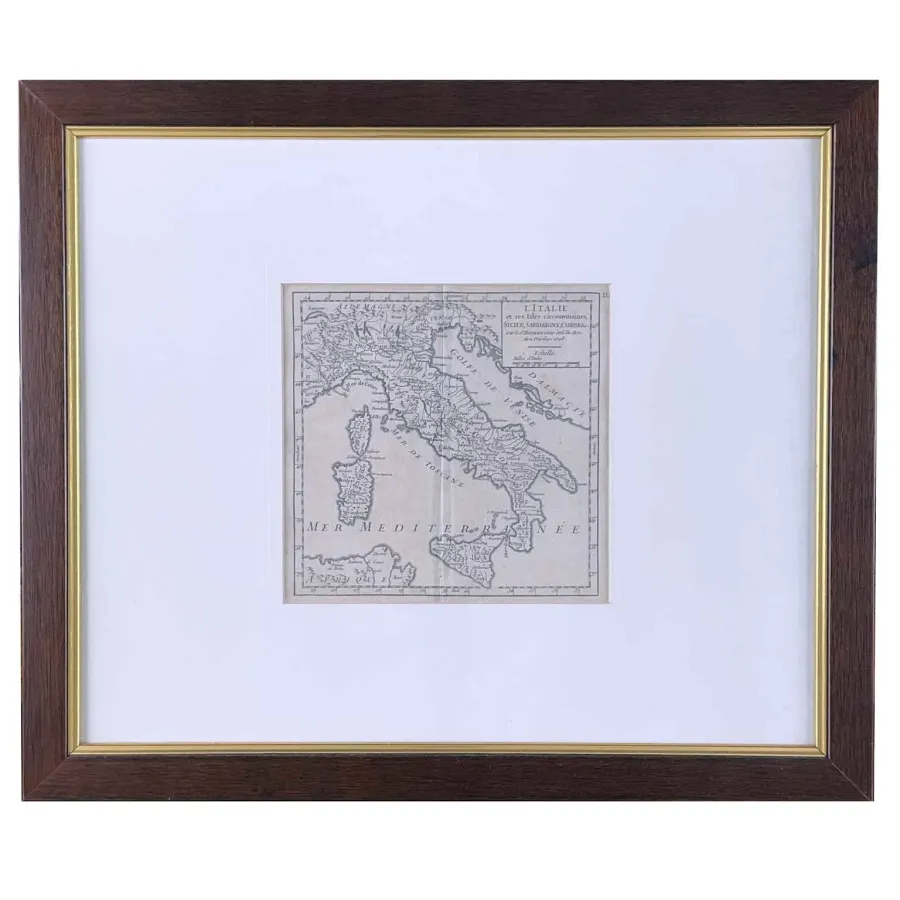 obrazek 1 Starożytna mapa geograficzna Włoch 1748 roku