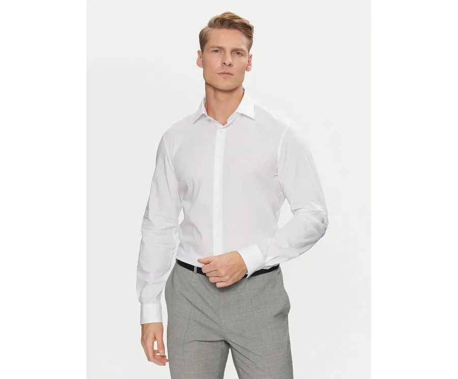 obrazek 1 Calvin Klein Koszula Poplin Stretch Regular Shirt K10K109509 Biały Slim Fit