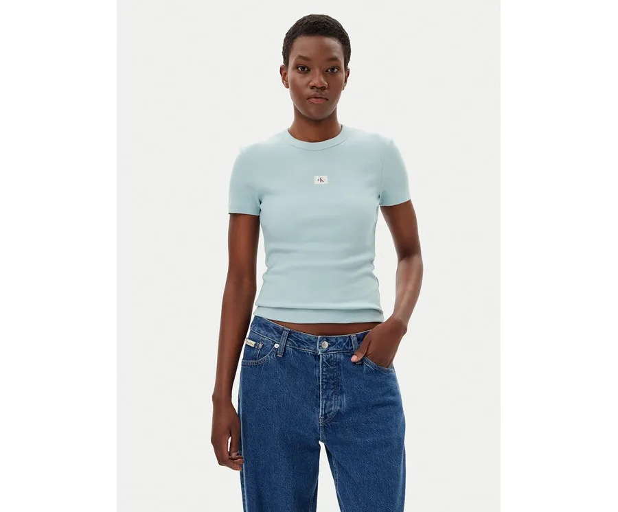 obrazek 1 Calvin Klein Jeans T-Shirt J20J225245 Niebieski Slim Fit