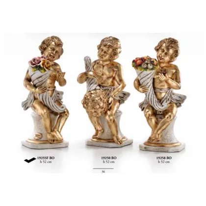 Picture Angel on a pedestal with a high cornucopia with flowers - spring - Valle d'oro Patchi