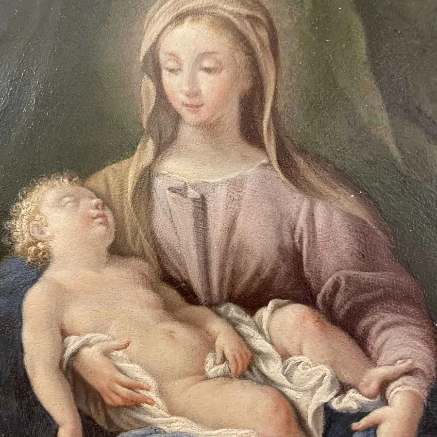 obrazek 2 Obraz religijny Madonny z Dzieciątkiem z XVIII wieku