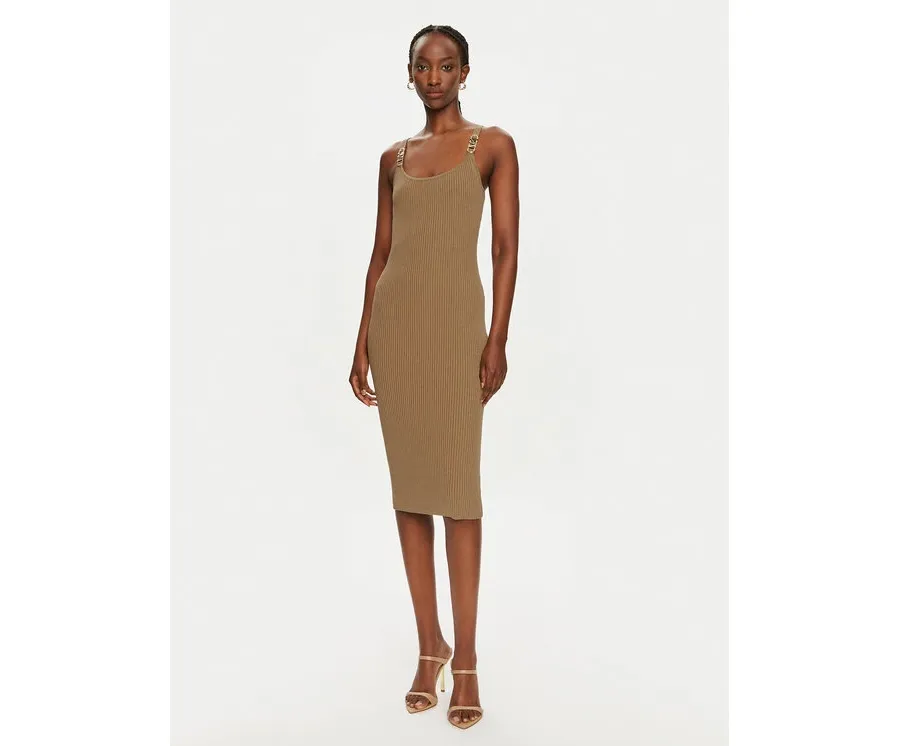 obrazek 1 MICHAEL Michael Kors Sukienka dzianinowa MT482IL33D Brązowy Slim Fit