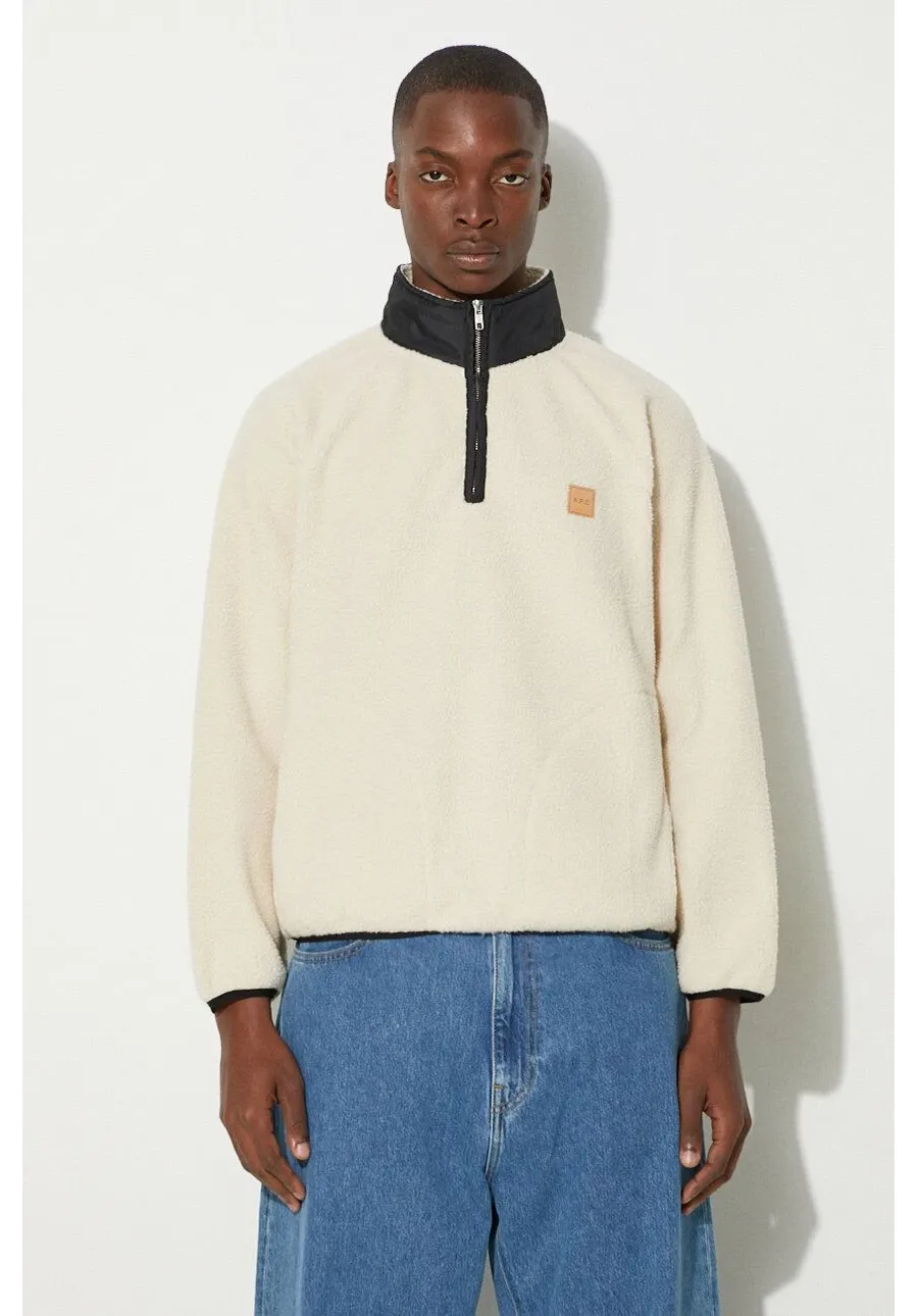 obrazek 1 A.P.C. bluza polarowa sweat island kolor beżowy gładka PSAIF.M27845
