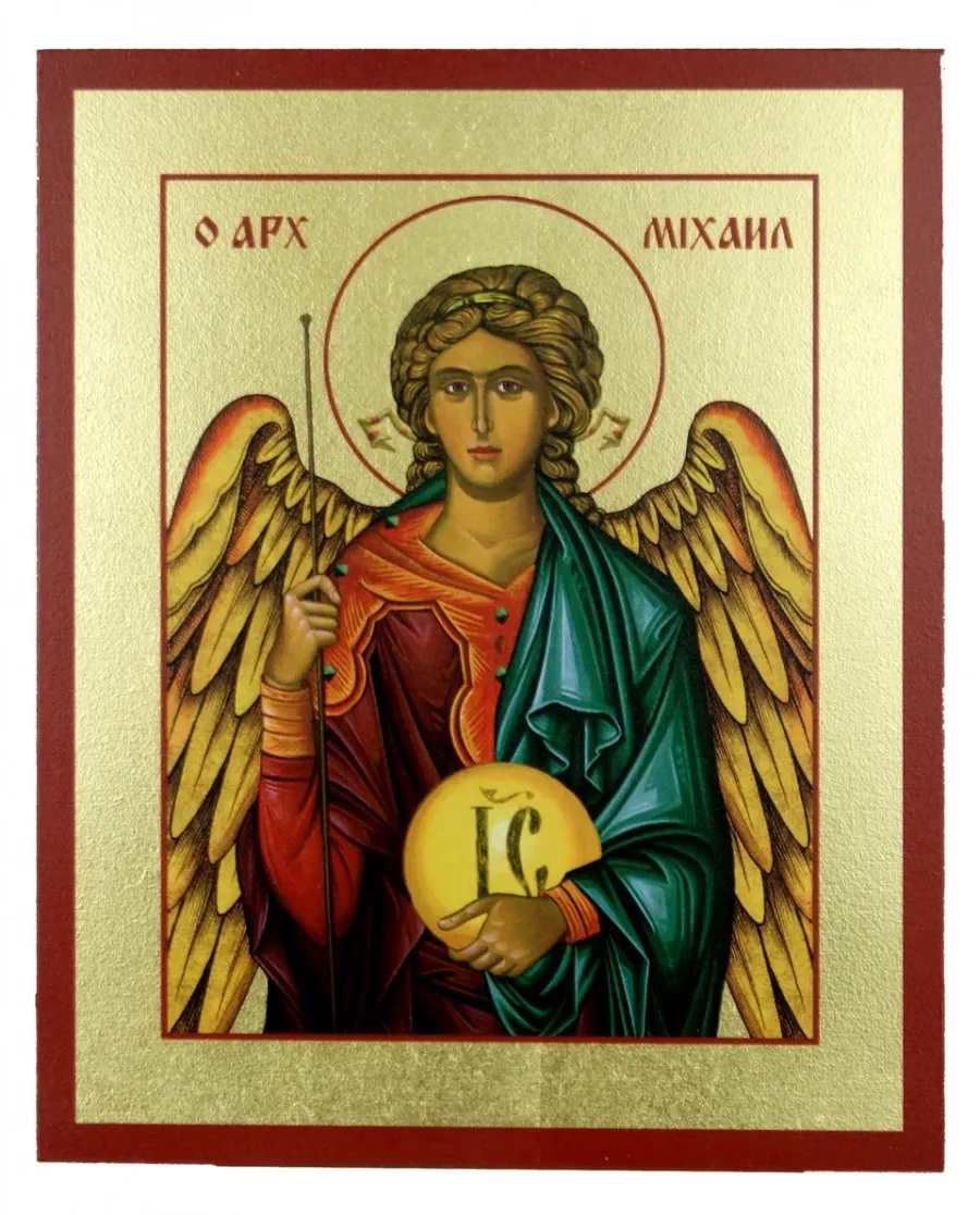 obrazek 1 Elegancka Ikona Złocona Michał Archanioł 10x13 cm