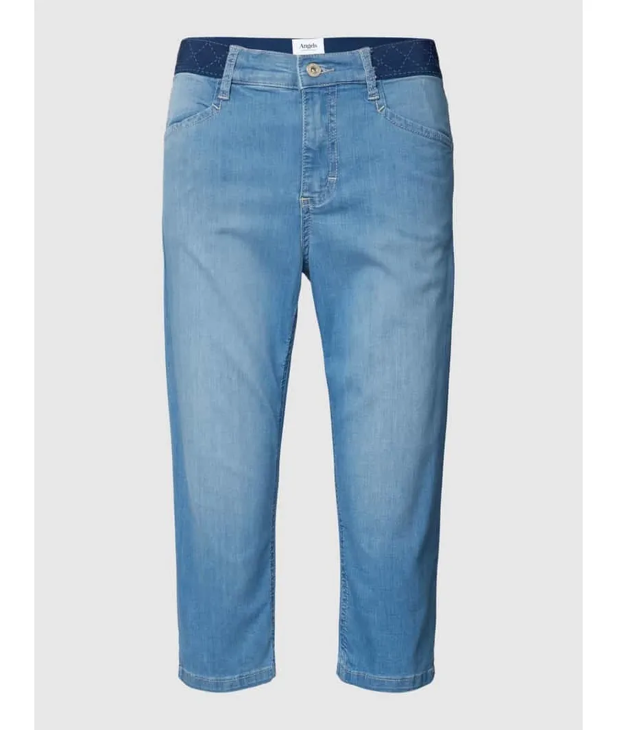 obrazek 1 Jeansy capri z wpuszczanymi kieszeniami